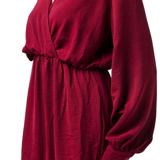 AX Paris - Wickelkleid für Damen, Gestuft, Langärmlig (Weinrot) - Image 3