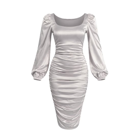 AX Paris - Midikleid für Damen, Eckiger Ausschnitt (Auster-Grau) - Image 2
