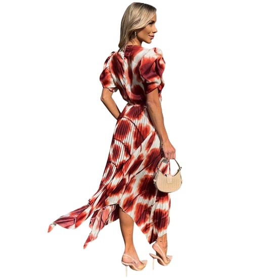 AX Paris - Midikleid für Damen, Puffärmel (Rostfarben) - Image 3