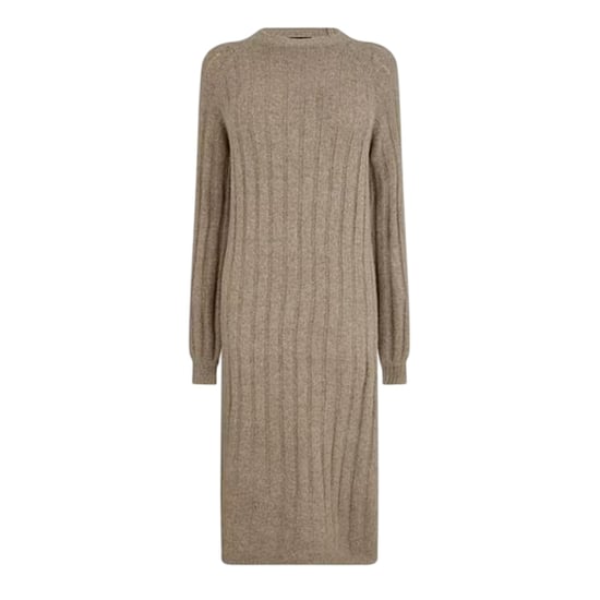 Pieces - Midikleid für Damen, Rundhalsausschnitt, Jerseyware, Langärmlig (Taubengrau) - Image 1
