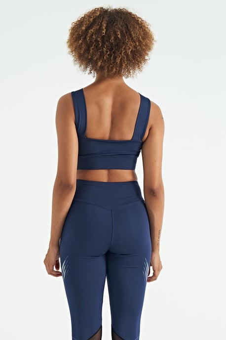Damen Cropped Ärmelloses V-Ausschnitt Sportoberteil - Image 5