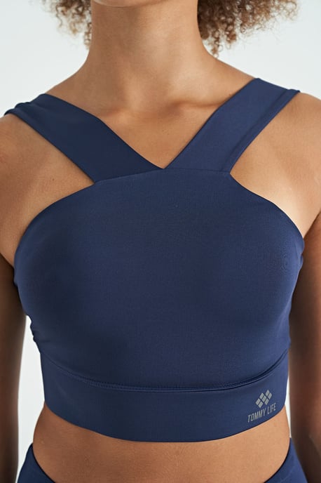 Damen Cropped Ärmelloses V-Ausschnitt Sportoberteil - Image 6