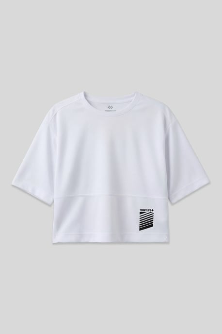 Übergrößen Crop Crew Neck T-Shirt mit Tasche - Image 1