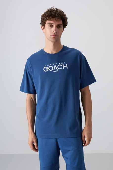 Oversized Logo-Patch Rundhals-T-Shirt - Image 1