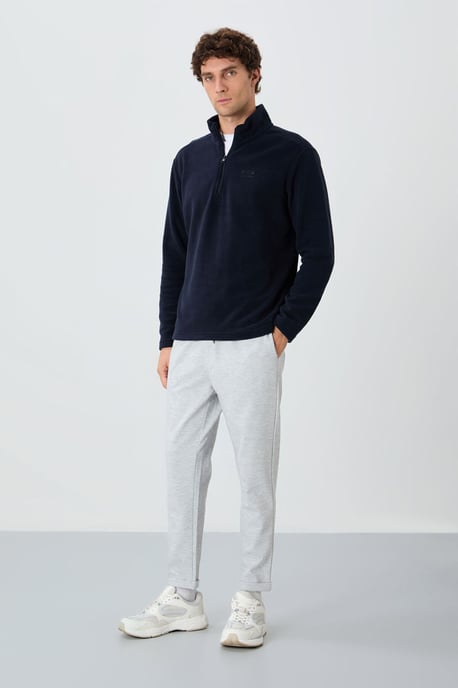Herren Plüsch Halbzip Sweatshirt - Image 2