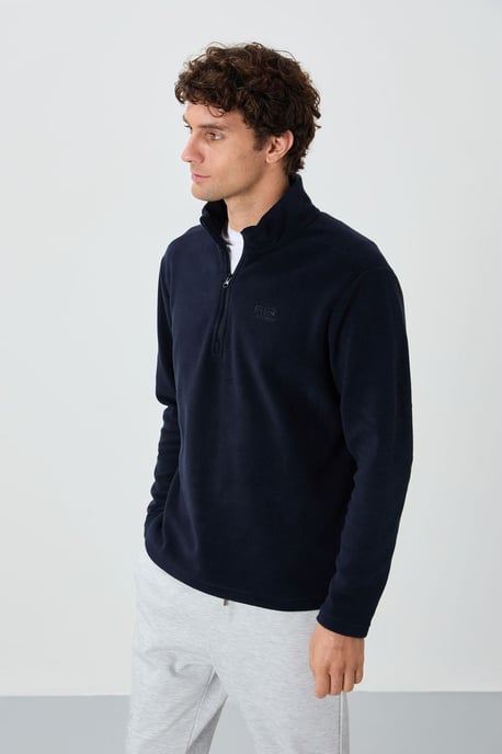 Herren Plüsch Halbzip Sweatshirt - Image 3
