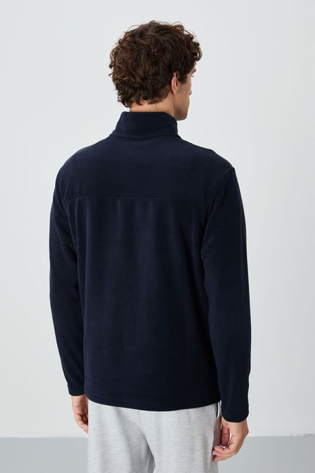 Herren Plüsch Halbzip Sweatshirt - Image 5