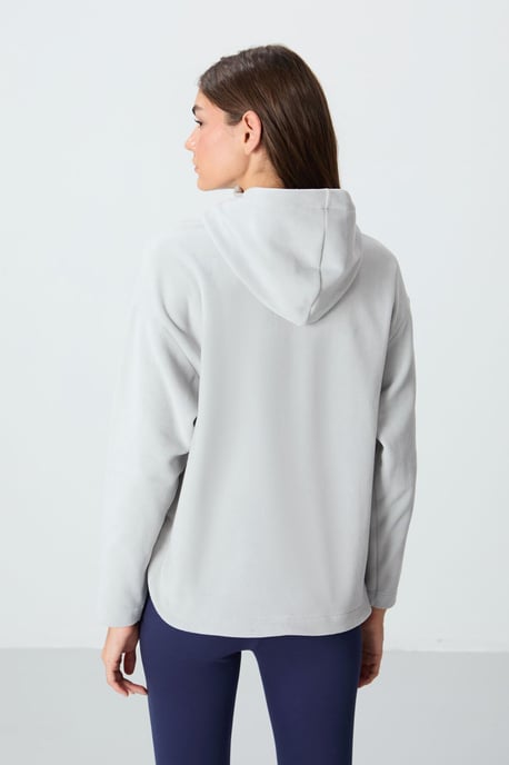 Übergroßer Plüsch-Half-Zip Kapuzenpullover - Image 6