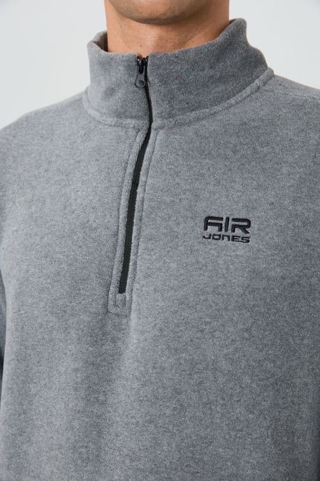 Herren Plüsch Halbzip Sweatshirt - Image 3