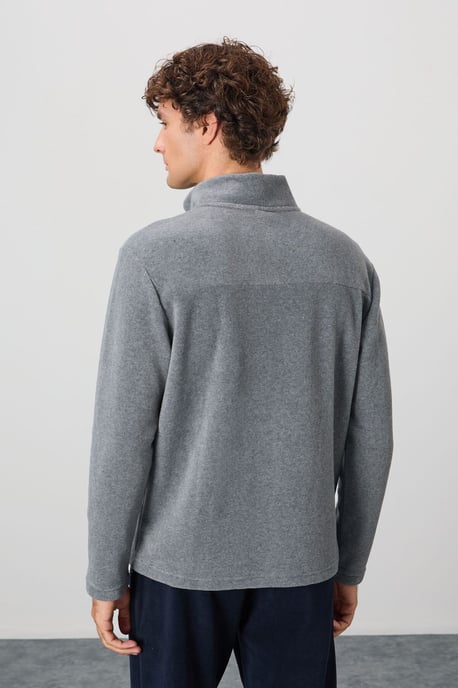 Herren Plüsch Halbzip Sweatshirt - Image 6