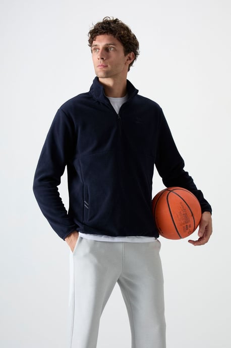 Herren Halbzip-Plüsch Sweatshirt - Image 2