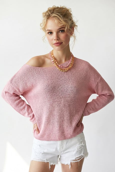 Übergroßer Bootsausschnitt-Strickpullover - Image 3
