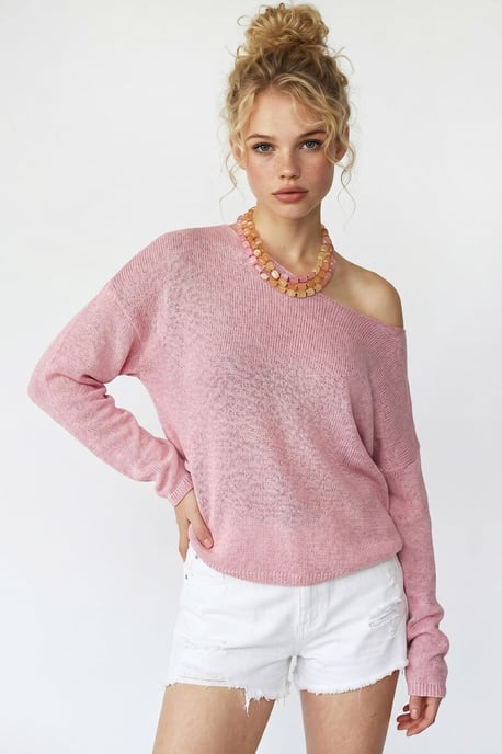 Übergroßer Bootsausschnitt-Strickpullover - Image 4
