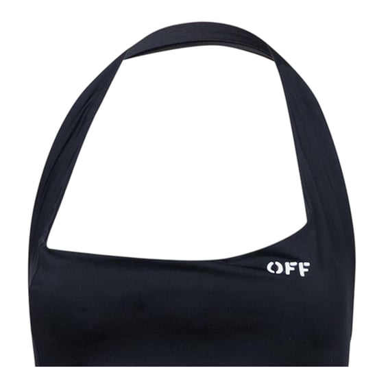 Off White - Badeanzug für Damen, Neckholder (Schwarz/Weiß) - Image 4