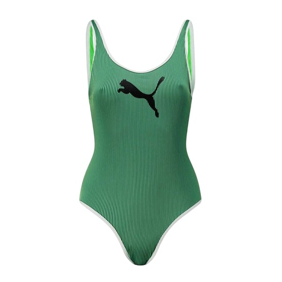 Puma - Badeanzug für Damen, gerippt (Grün) - Image 1