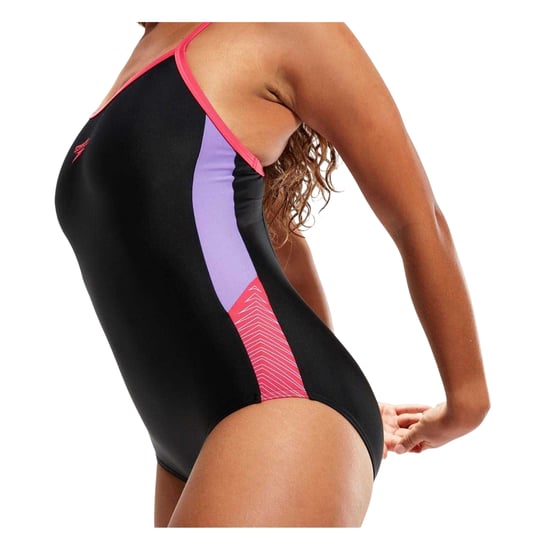 Speedo - "Dive" Badeanzug für Damen, Halboffener Rücken (Schwarz/Flieder) - Image 3