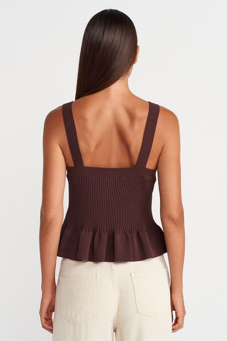 Taillierte Rippstrick-Ärmellose Bluse mit quadratischem Ausschnitt - Image 2