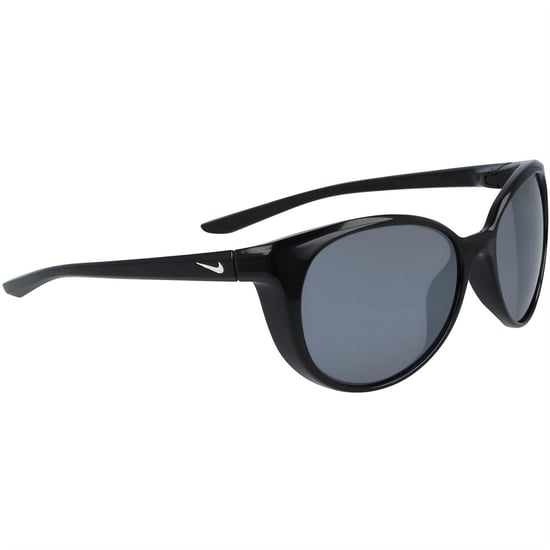 Nike - "Essence" Oval-Sonnenbrille, Logo (Schwarz/Weiß/Silber) - Image 2