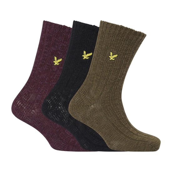 Lyle & Scott - Socken für Herren, Grobstrick (3er-Pack) (Bunt) - Image 1