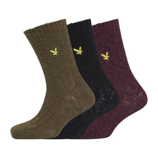 Lyle & Scott - Socken für Herren, Grobstrick (3er-Pack) (Bunt) - Image 4