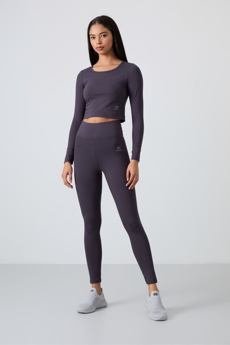 Baumwolle-Elastan Crop T-Shirt und Leggings Set - Image 2