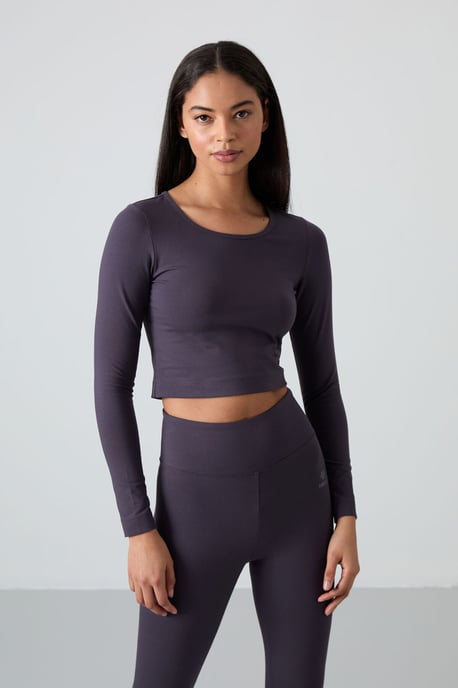 Baumwolle-Elastan Crop T-Shirt und Leggings Set - Image 5