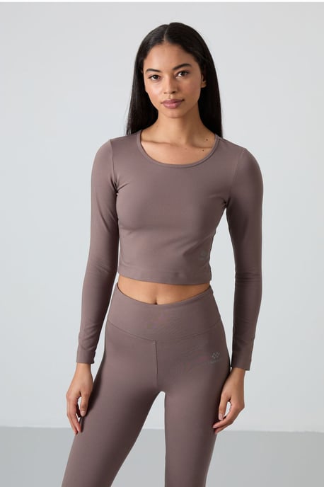 Baumwolle-Elastan Crop T-Shirt und Leggings Set - Image 5