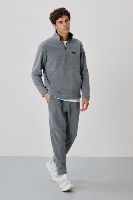 Herren Polyester-Fleece Sweatshirt- und Hosen-Set - Image 1