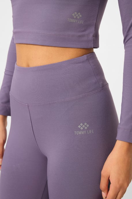 Baumwolle-Elastan Crop T-Shirt und Leggings Set - Image 3