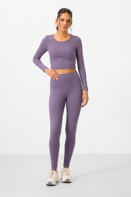 Baumwolle-Elastan Crop T-Shirt und Leggings Set - Image 4