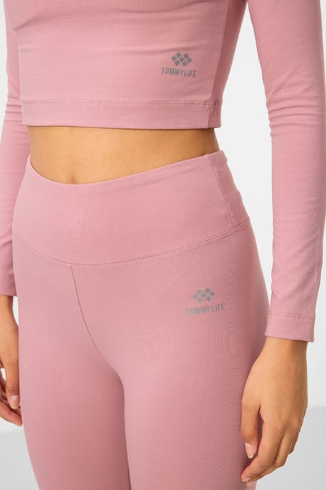 Baumwolle-Elastan Crop T-Shirt und Leggings Set - Image 3