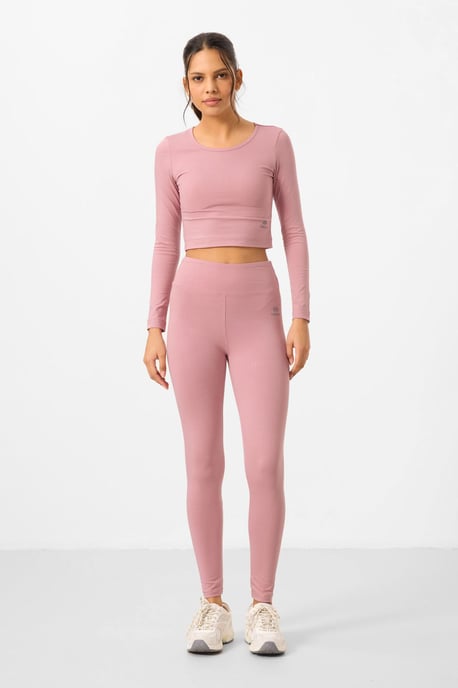 Baumwolle-Elastan Crop T-Shirt und Leggings Set - Image 4