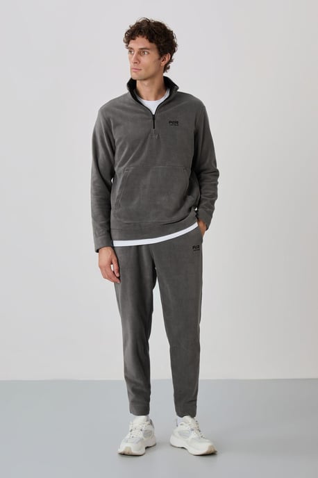 Herren Polyester-Fleece Sweatshirt- und Hosen-Set - Image 5