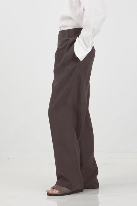 Herren Hochtaillierte Faltenhose mit weitem Bein - Image 3