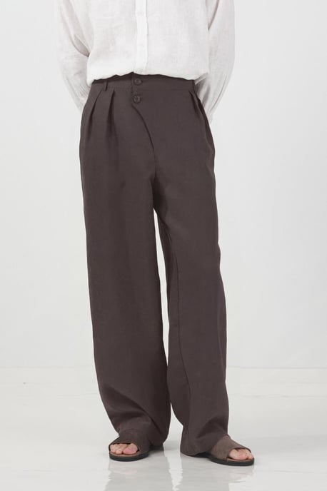 Herren Hochtaillierte Faltenhose mit weitem Bein - Image 4