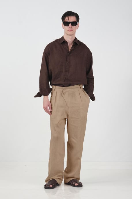 Herren Hochbundweite Hosen mit weitem Bein - Image 3