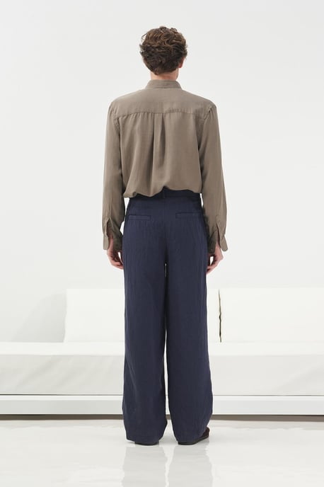 Herren Hohe Taille Weitbeinige Gewebte Hose - Image 2