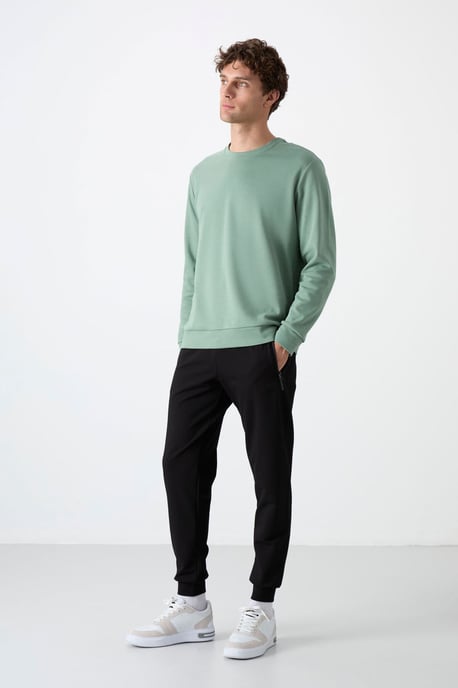 Herren Einfarbige Sweatpants mit Reißverschlusstasche - Image 2