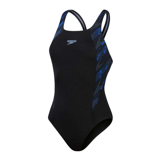 Speedo - "Hyper Boom" Badeanzug für Damen, Halboffener Rücken (Schwarz/Blau) - Image 1