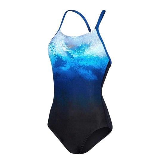 Speedo - Badeanzug für Damen, Gekreuzte Rückenträger (Schwarz/Blau) - Image 2