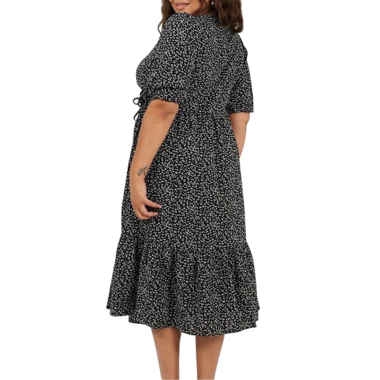 Brave Soul - Wickelkleid für Damen, Puffärmel (Schwarz/Weiß) - Image 3