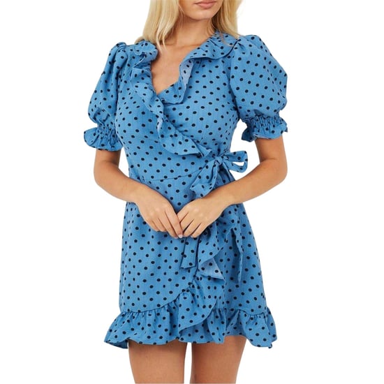 Brave Soul - Wickelkleid für Damen, V-Ausschnitt (Blau/Schwarz) - Image 2