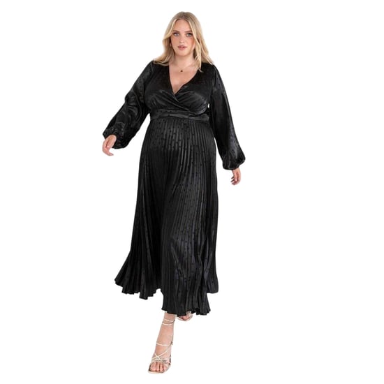 Lovedrobe - Wickelkleid für Damen, Satin (Schwarz) - Image 1