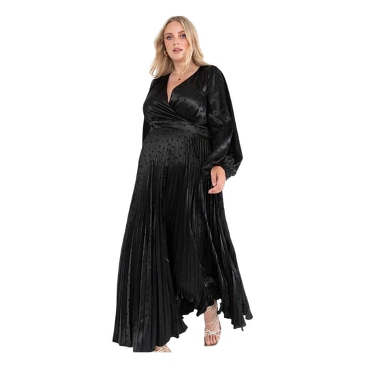 Lovedrobe - Wickelkleid für Damen, Satin (Schwarz) - Image 3