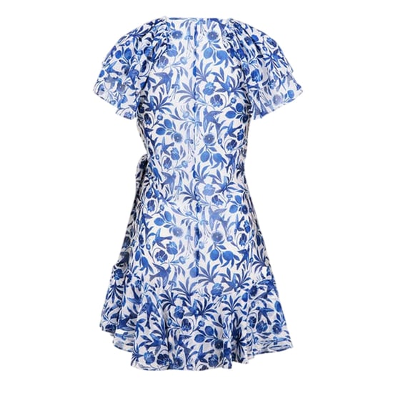 Ted Baker - Wickelkleid für Damen, V-Ausschnitt, gewebter Stoff (Blau) - Image 3
