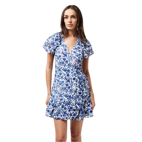 Ted Baker - Wickelkleid für Damen, V-Ausschnitt, gewebter Stoff (Blau) - Image 4