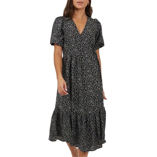 Brave Soul - Wickelkleid für Damen, Puffärmel (Schwarz/Weiß) - Image 2