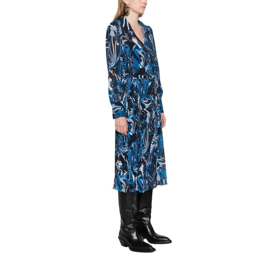Boss - "Daplisa" Midi Hemd Kleid für Damen (Blau/Schwarz) - Image 4