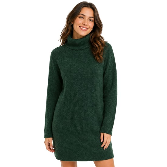 Pieces - Strickkleid für Damen, Rollkragen (Wandergrün) - Image 1