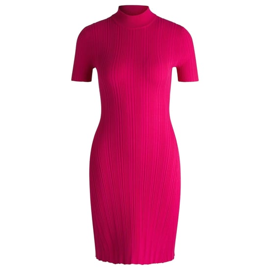 Hugo - "Sareply" Bodycon Kleid für Damen, Stehkragen, kurzärmlig (Leuchtend Rosa) - Image 2